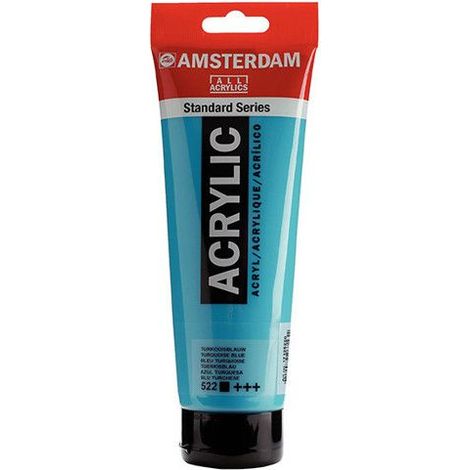 Peinture Acrylique en tube - Bleu turquoise - 522 - Amsterdam - 250ml (1/2)
