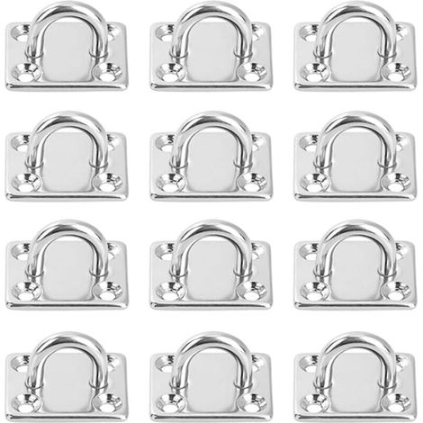 12 Pièces Platine Oeil INOX M5 Platine Ancrage INOX 304 Crochet Oeillet Plaque a Oeillet Carré Crochets de Plafond Support Anneau Mural pour Accrocher des Objets Crochets de Fixation (1/4)