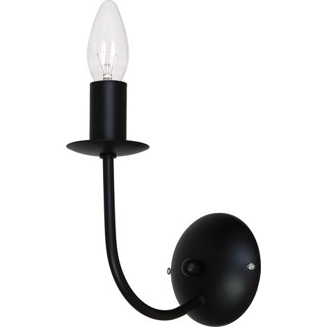 Applique bougeoir murale noire Globe 1xE14 15W Luminex