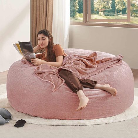 Pouf sacco 6FT rosa, poltrona morbida per adulti OKWISH (1/5)