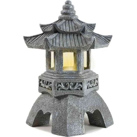 Statue de jardin pagode d'extérieur, décoration de jardin solaire, lanterne de jardin d'extérieur, éclairage de jardin LED avec pagode simulée (1/5)