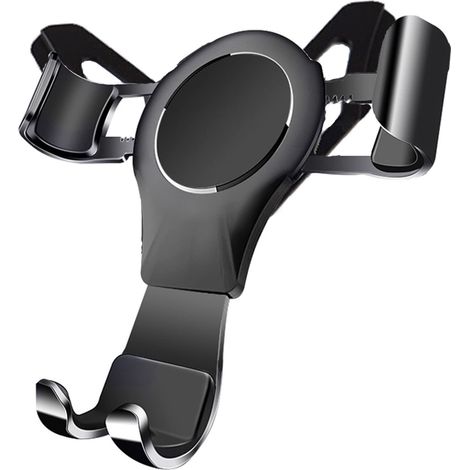 Support de téléphone portable pour voiture Audi A1 8X (2010-2018), fixation par gravité, stable et sans vibrations, compatible avec les fentes d'aération du hayon, en alliage d'aluminium noir.
