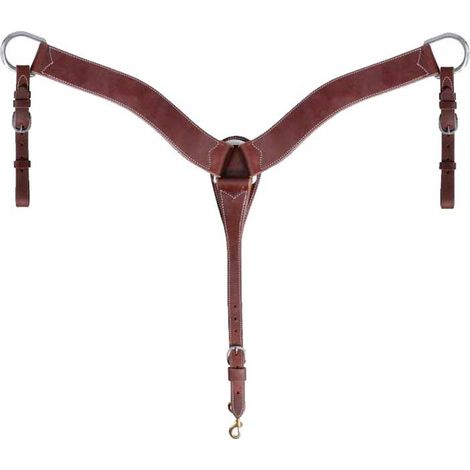 Pettorale western in cuoio doppiato con cuciture a contrasto e fibbie in acciaio inossidabile