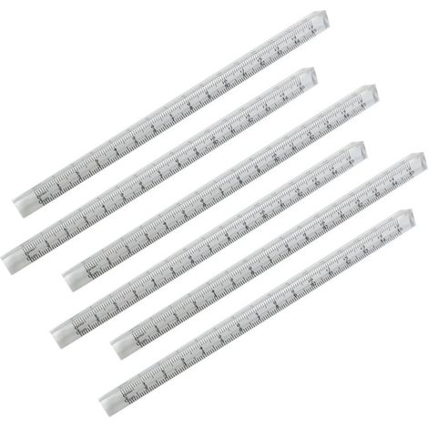 Règle transparente en plastique Angoily, lot de 6, avec échelle (1/5)