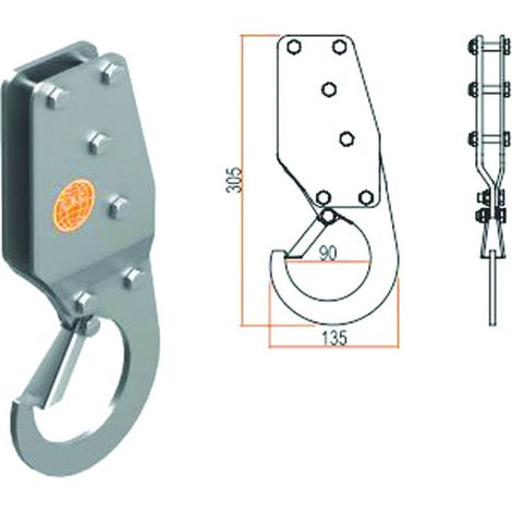 Gancio Per Sollevamento Di Sicurezza - mm.135x305