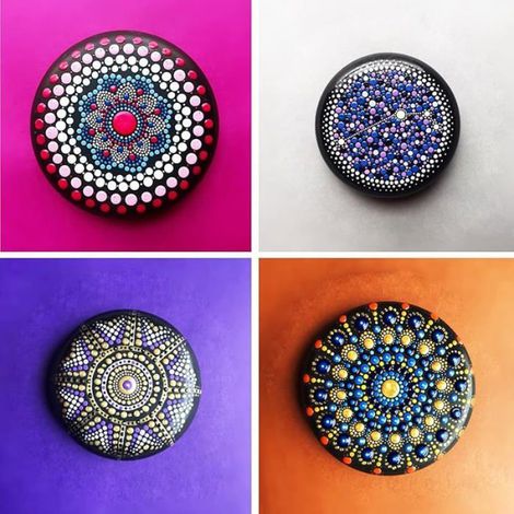 Kit Peinture Mandala - 41 Pièces - Pochoirs Mandala Dotting Tools Galets Peinture - Pour Peinture Acrylique Aquarelle Huile Céramique Roche - 1 Set (1/5)