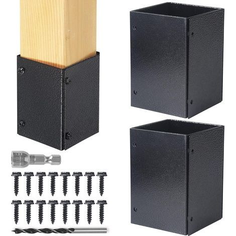 2er-Pack verstellbare Pfostenschutzvorrichtungen aus Edelstahl (Bereich 8,4–15,2 cm), schützt Briefkästen und Holzzäune vor Schäden durch Rasenmäher (1/5)