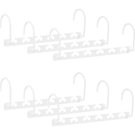 Lot de 6 cintres gain de place blanc