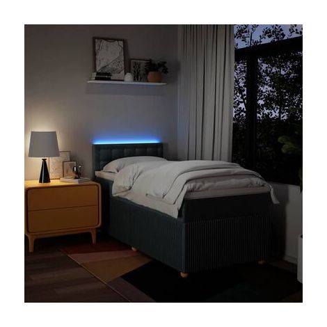 Sommier Snowco (avec matelas), bleu, 80 × 200 cm, tissu, tissu doux et respirant, meuble de chambre, design contemporain, montage facile (1/5)