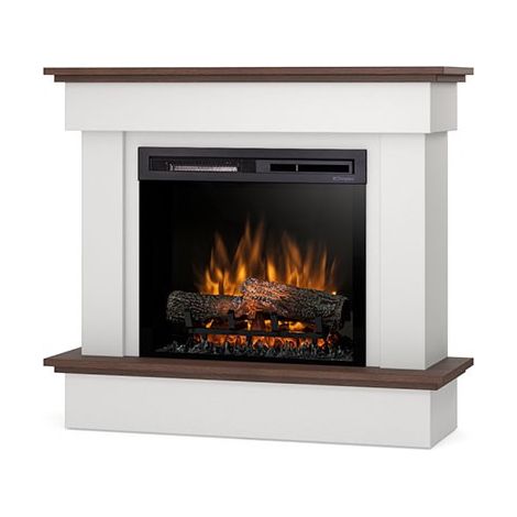 Caminetto elettrico a libera installazione a LED - 23" - Bianco opaco / Rovere - 100,5 x 89 x 33,5 - TORMES (1/5)