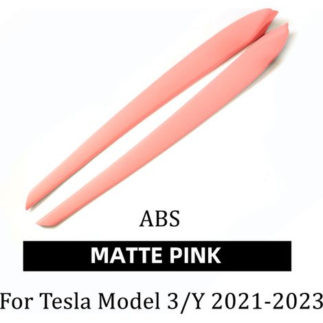 (Rose mat) Compatible avec Tesla Model 3 2021 Accessoires Autocollant décoratif de porte de voiture neuve Fibre de carbone mate ABS Model Y 2022 Model 3 (1/5)