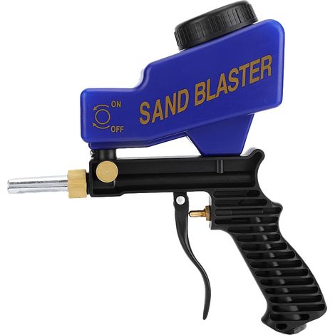 Tragbare pneumatische Sandstrahlpistole mit Schwerkraftzufuhr zur Rostentfernung, zum Entfernen von Rostflecken, blaue Sandstrahlpistole (1/5)