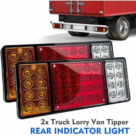 Set mit 2 12V 36 LED Auto-Rückleuchten, Brems- und Blinklichter für LKW, Anhänger, Wohnwagen, Transporter - Crezuo