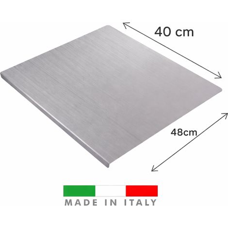 Spianatoia Tagliere in Acciaio Inox 304 per Impastare, con Tappeto Antiscivolo Omaggio 40x48 cm