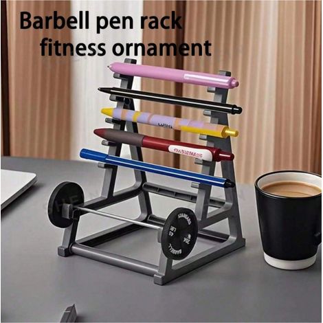 Lot de 1 porte-stylo en forme d'haltères miniatures, décoration originale pour bureau, pot à stylos et boîte de rangement pour fournitures de bureau (1/5)