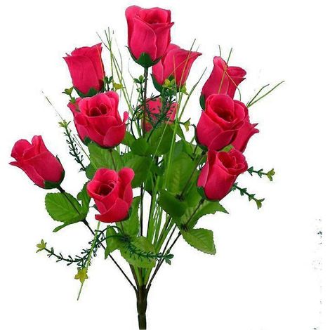 12 magnifiques boutons de roses artificielles pour la décoration de la maison et des mariagesrose rouge (1/5)