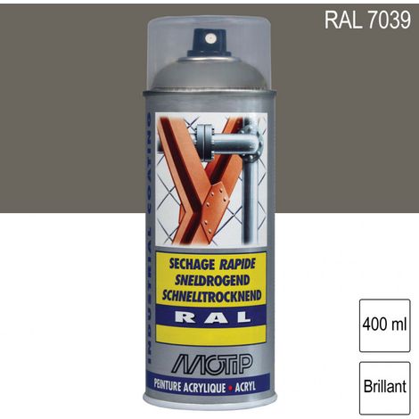 Peinture aérosol RAL 7039 Gris quartz brillant 400ml MOTIP