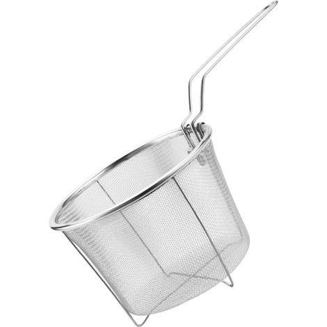 Panier à Friture - Treillis Métallique Rond Profond - Acier Inoxydable 201 - Pour Frites et Aliments Frits - 15 cm ou 18 cm (1/5)
