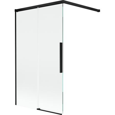 Mexen Rox paravent de baignoire coulissant à 2 volets 100 x 150 cm, transparent, noir - 8C9-100-003-70-00