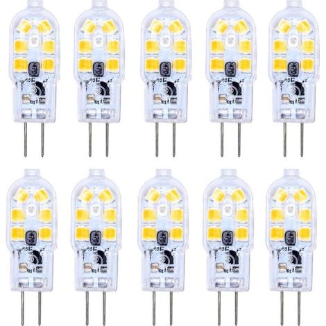 10X G4 Ampoule LED 2W Ampoule Lampe LED 12 SMD 2835LEDs Blanc Chaud 6000K Lumiere LED 200LM équivalent à 20W halogène AC/DC12V (1/4)