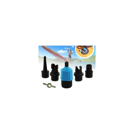 Adaptador de válvula de aire azul para SUP (paddleboard), tabla de surf, kayak, goma Kay-Crezuo