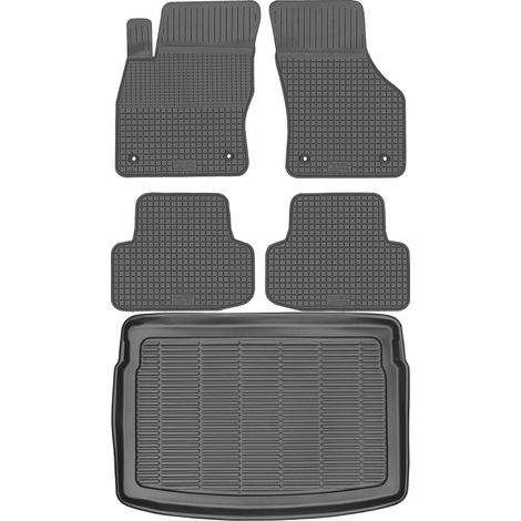 Ensemble de tapis de sol en caoutchouc pour Volkswagen Golf VII Hatchback (2012-2020) + tapis de coffre (1/5)
