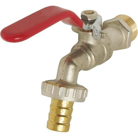 Robinet À Sphère - Raccord Mâle 15/21 - Raccord Femelle 20/27 - Corps En Laiton - Pour Eau Froide Et Chaude - 1 Pièce (1/2)