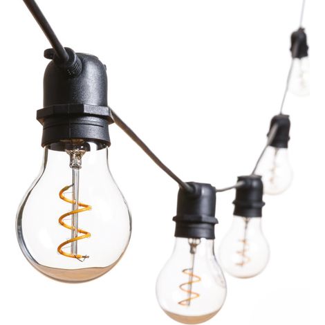 Guirlande Lumineuse Noire 10 Douilles E27 Longueur 11,5M Ip65 Connectable 6 Unités Tension 230V Ca Éclairage Extérieur Haute Qualité Seo (1/5)