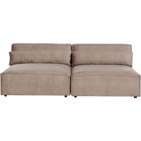 Moderno sofá modular 2 plazas sin reposabrazos tapizado de tela marrón Hellnar (1/5)