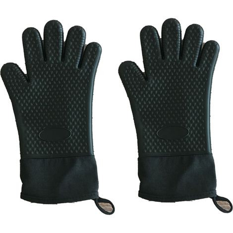 Gants de cuisine en silicone, gants résistants à la chaleur pour barbecue et cuisine, maniques de four en silicone, maniques longues, imperméables et antidérapantes (1/5)