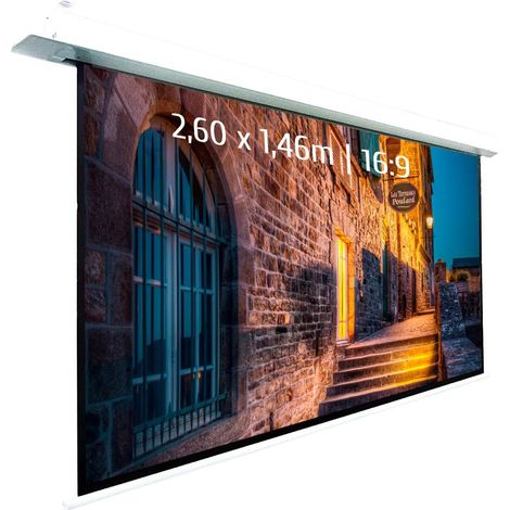 Ecran de projection motorisé encastrable 2,60 x 1,46m - Format 16:9 - Wi-Fi
