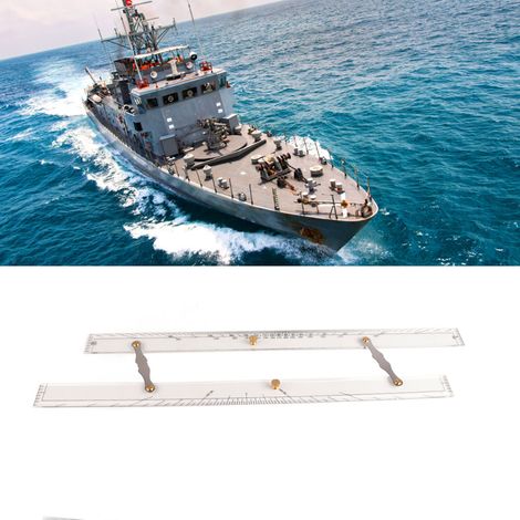 Règle parallèle de navigation marine, échelle transparente haute précision, pour le dessin de bateaux et navires, 600 mm / 23,62 pouces (1/5)