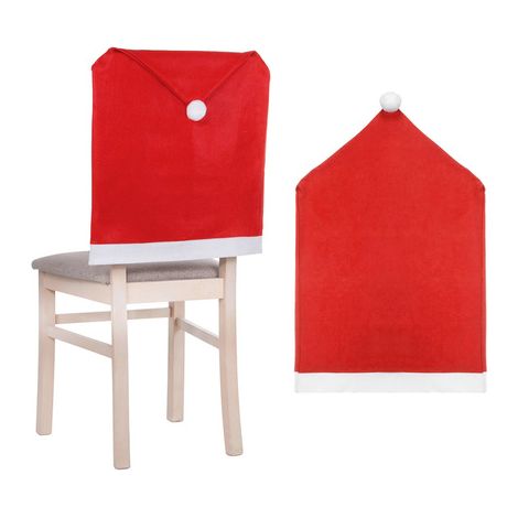 Fodera per sedia, cappello di Babbo Natale rosso 48x68 cm