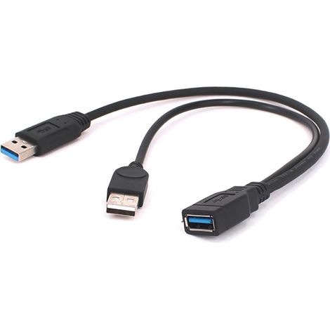 USB 3.0 female to male extension cable, USB 3.0 male to A female, enhanced power supply for external devices and portable hard drives. (1/2)