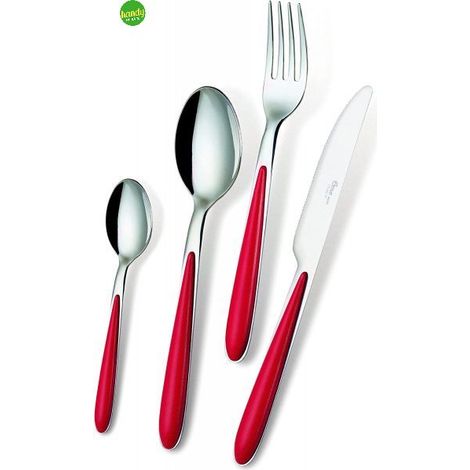 Cucchiaino caffÈ fast EME Posateria colore rosso/cromo 13,5 cm
