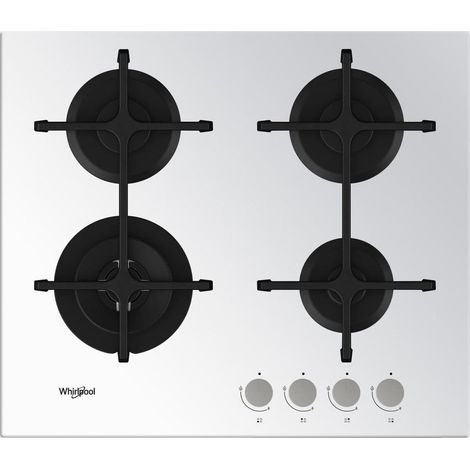 Table de cuisson à gaz encastrable Whirlpool GOA 6423/WH 4 brûleurs Blanc