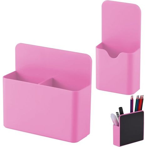 Portalápices magnético，paquete de 2 soportes magnéticos para marcadores borrables con compartimentos espaciosos，accesorios para taquillas