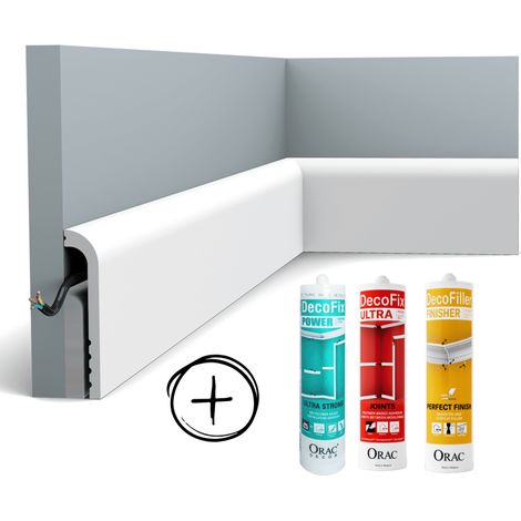 Pack MKP 8 mètres linéaires de SX185 + colles  L200 X H12 X L2,5 cm - L200 X H12 X L2,5 cm - ORAC DECOR