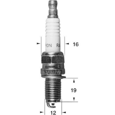 Bougie RA8HC Ø12mm Culot: 19mm - Equivalence DCPR7EA-9