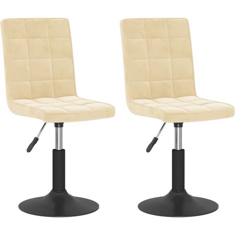Chaises pivotantes de salle à manger 2 pcs Crème Velours 54 (1/5)