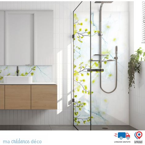 Panneau de douche : Arbuste fleuri - Alu composite - 90 - 245 (1/3)