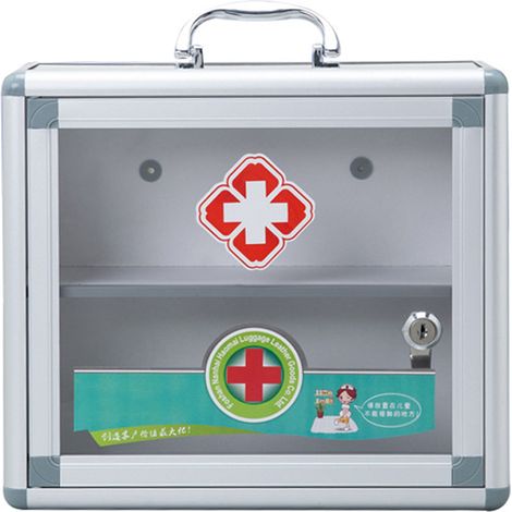 Trousse de secours murale en alliage d'aluminium, boîte à médicaments portable, étui de premiers soins (1/5)