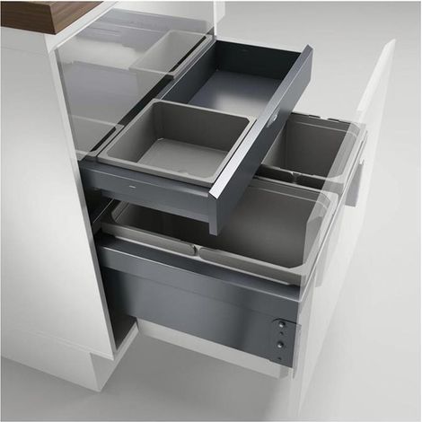 Naber Cox® Base 360 S/600-3 mit Base-Board, Abfallsammler für Frontauszüge, anthrazit, ohne Biodeckel (1/3)