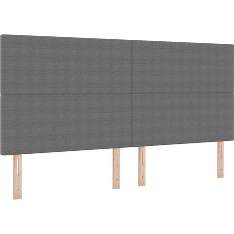 Headboard Height Adjustable Manual Light grey 200 cm Rib fabric vidaXL
