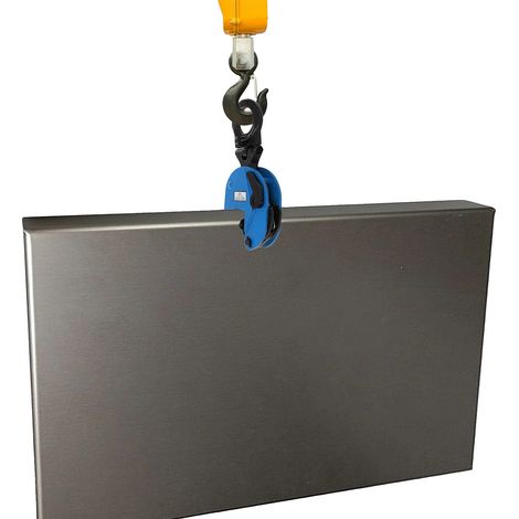 Abrazadera vertical para placas, acero aleado, capacidad de carga de 2 toneladas, apertura de mordaza de 0 a 25 mm, dimensiones 38 x 17 x 7 cm, peso neto 7,6 kg. (1/5)