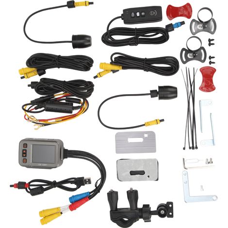Caméra Moto 1080p HD Étanche Double Caméra Avant Arrière 150° Enregistreur de Route avec Stationnement Sans GPS (1/5)