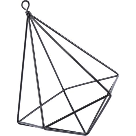 Support suspendu géométrique pour plantes, suspension pour fleurs, mousse et fougère (noir) (1/5)