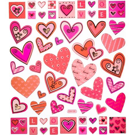 Pegatinas decorativas en forma de corazón (57 unidades)