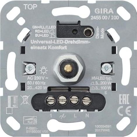 Gira S3000 Insert. atenuador giratorio Uni-LED Komfort Empotrable [245500], 2455 00