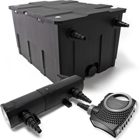 Set Bio filtro estanque 60000l supereco 80W Bomba Estanque (36W UVC clarificador jardin